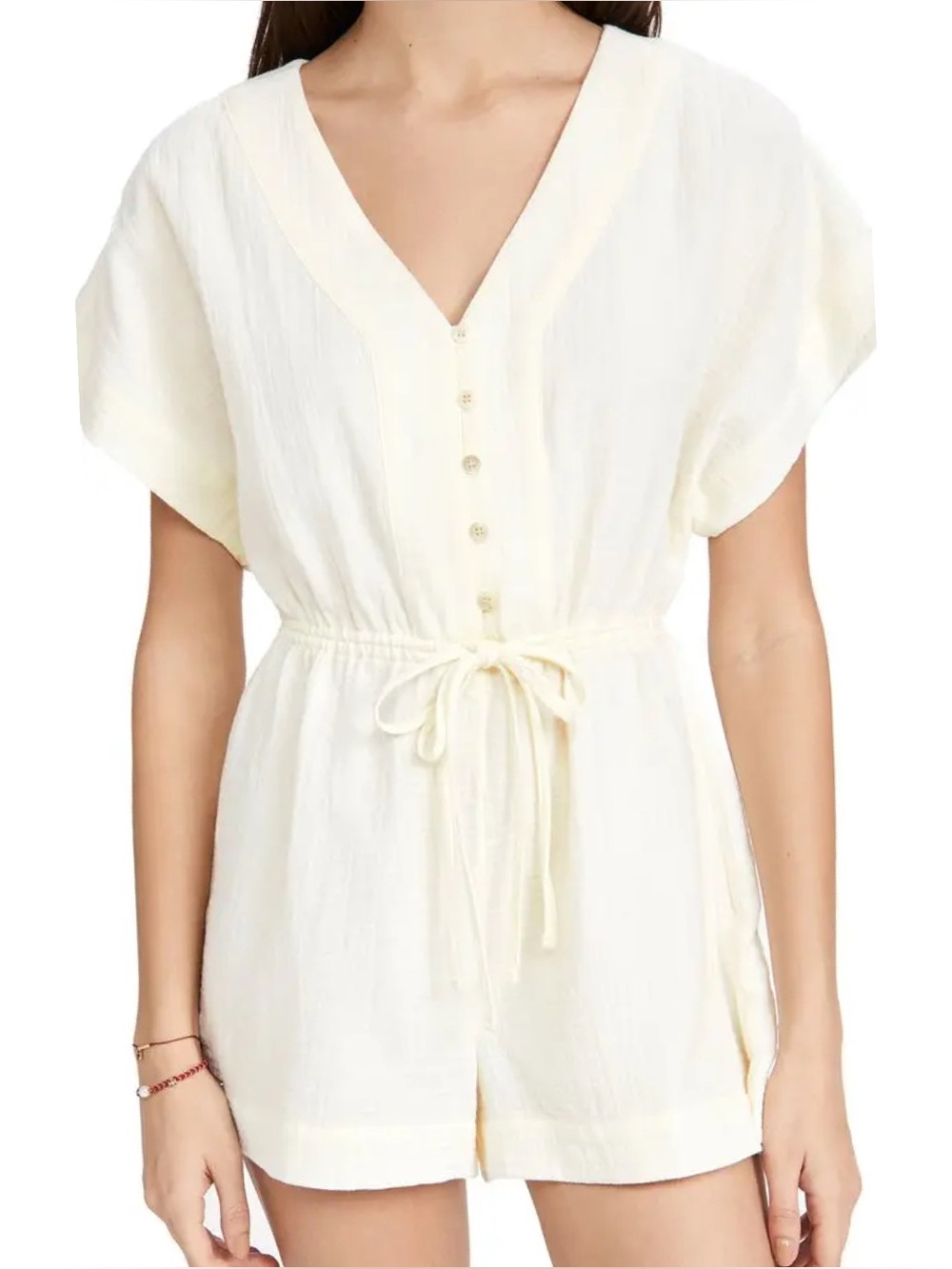 Madewell Cassidy Romper Gauze White Ivory Small
